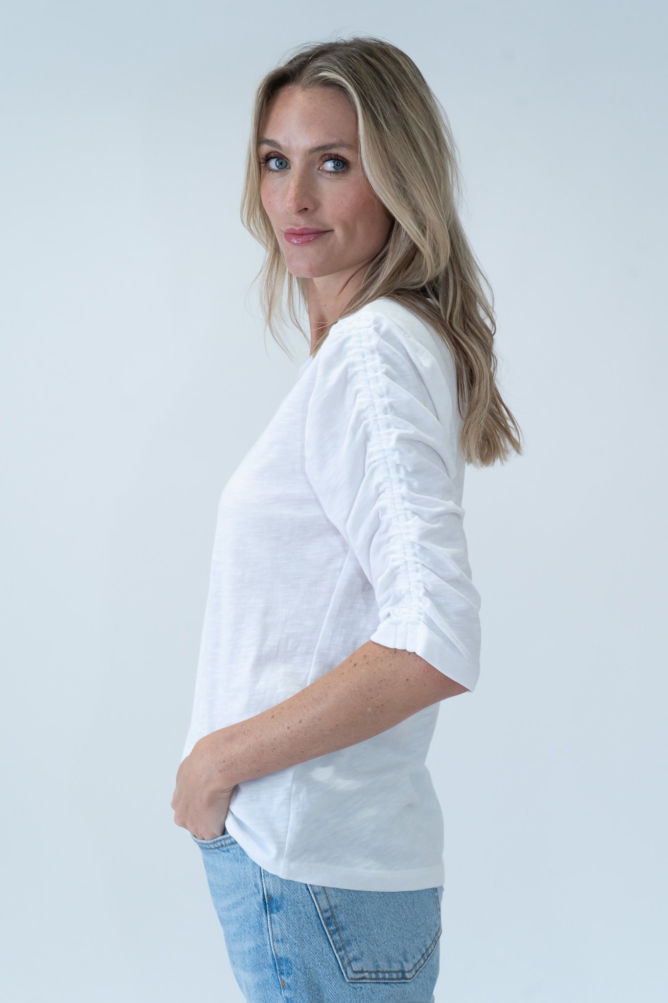 Six/Fifty | Maria Ruched Sleeve Tee
