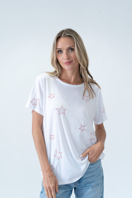 Six/Fifty | Georgetown Star Embroidered Tee