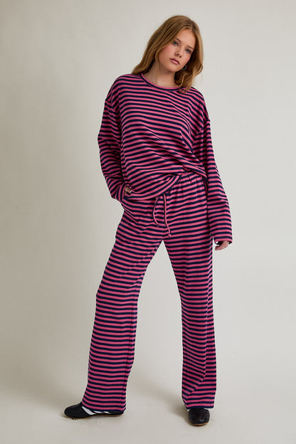 Midnight Blush Striped Pajama Set