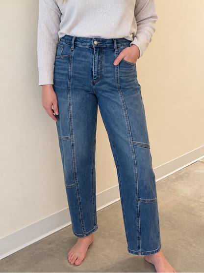 High Rise Relaxed Barrel Jeans
