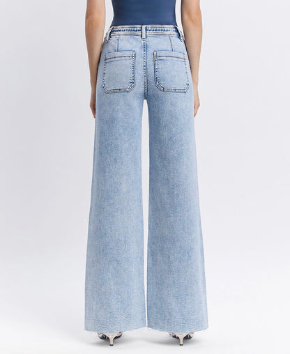 The Traveler Wide Leg Drawstring Denim