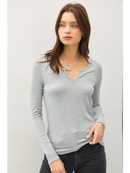 The Simple Grace Split Neck Top