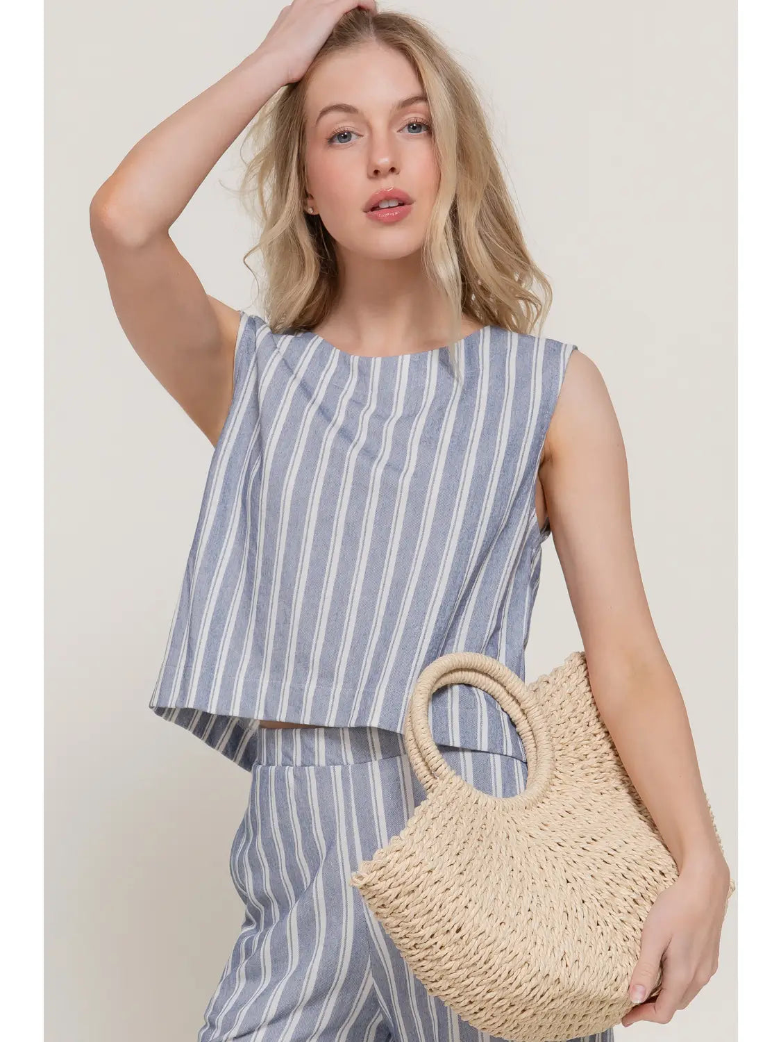 Seaside Stripe Bow Back Tank