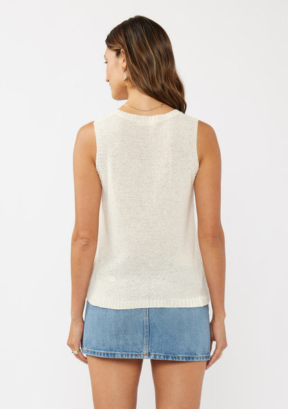 Bouclé Open Knit Sleeveless Sweater