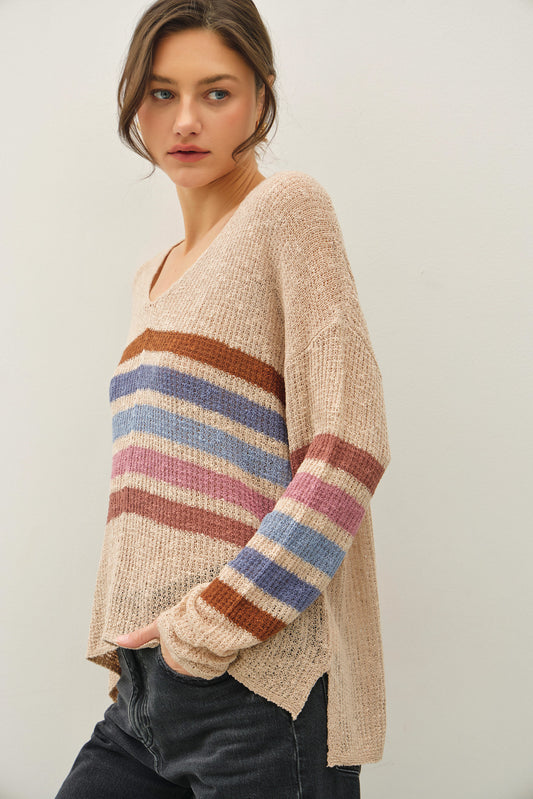 Rainbow Breeze Striped Sweater
