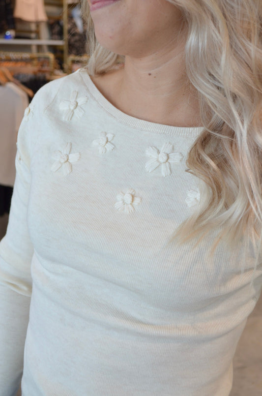 ASTR The Label Bluma Embroidered Boatneck Sweater