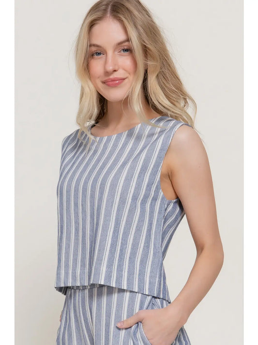 Seaside Stripe Bow Back Tank