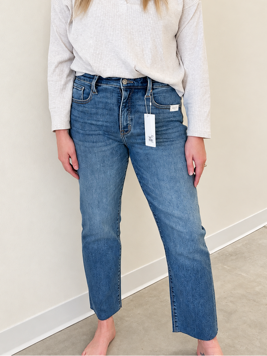 High Rise Tummy Control Straight Leg Jeans