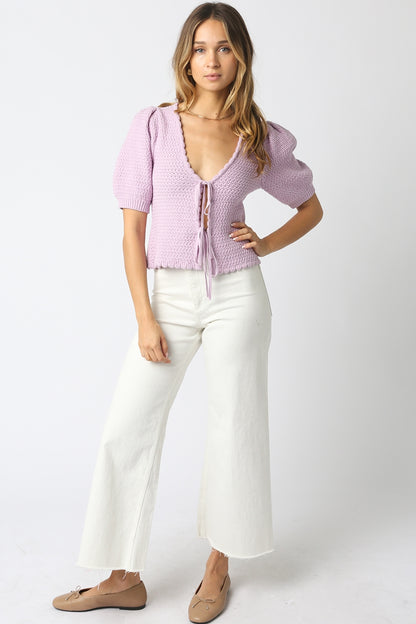 Liz Tie Front Knit Top