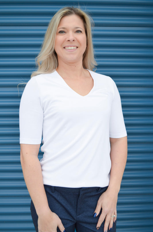 Liverpool Double Layered V-Neck Top