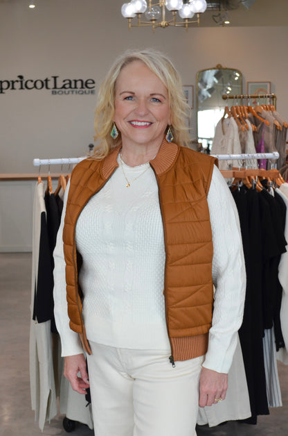 Liverpool | Quilted Front Zip Vest Front