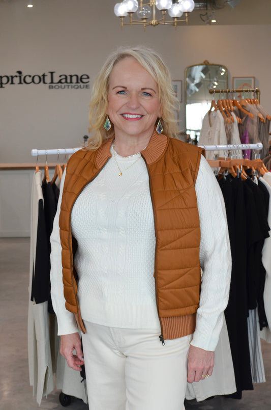 Liverpool | Quilted Front Zip Vest Front