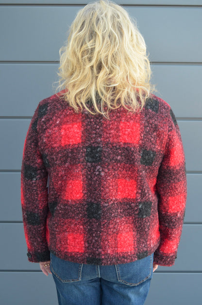 Liverpool Button Front Boxy Plaid Shacket