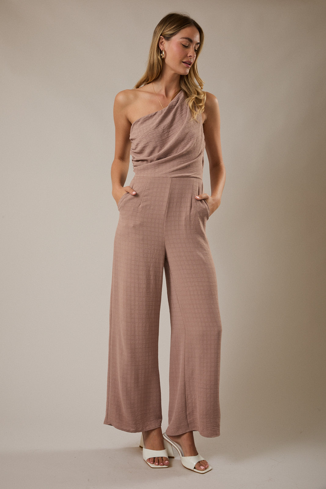 The One-Shoulder Muse Ruched Jumpsuit