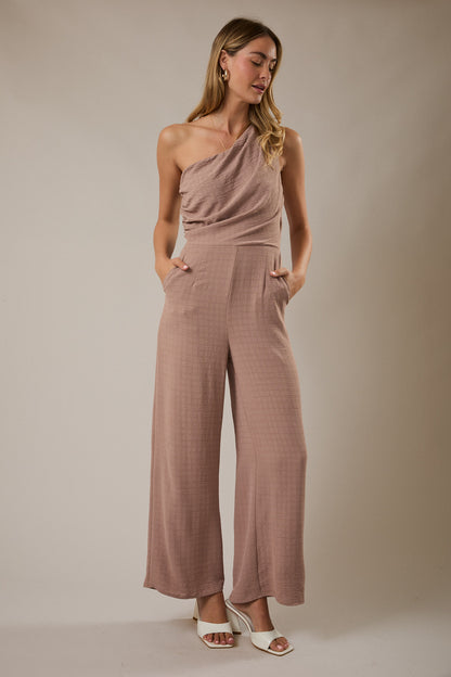 The One-Shoulder Muse Ruched Jumpsuit