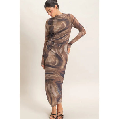 Mocha Muse Mesh Dress
