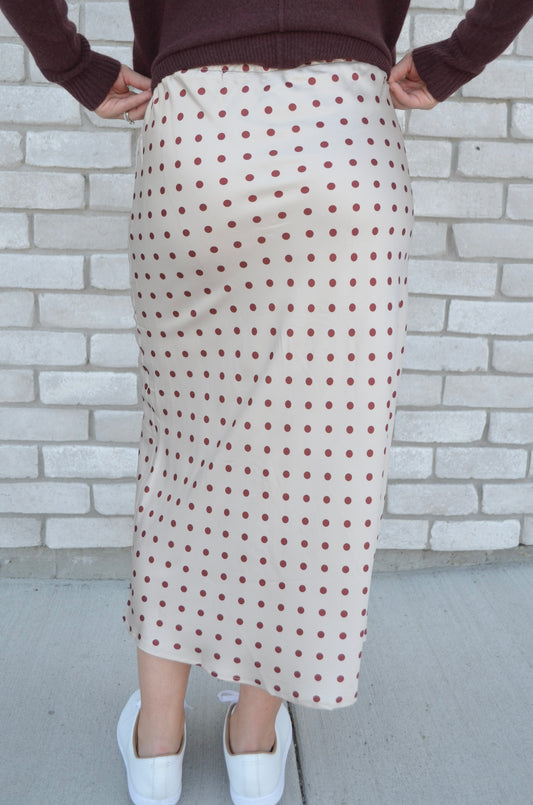 Champagne Cherries Satin Skirt