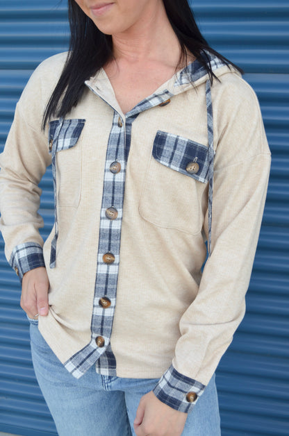 The Cozy Cabin Plaid Hoodie Shacket