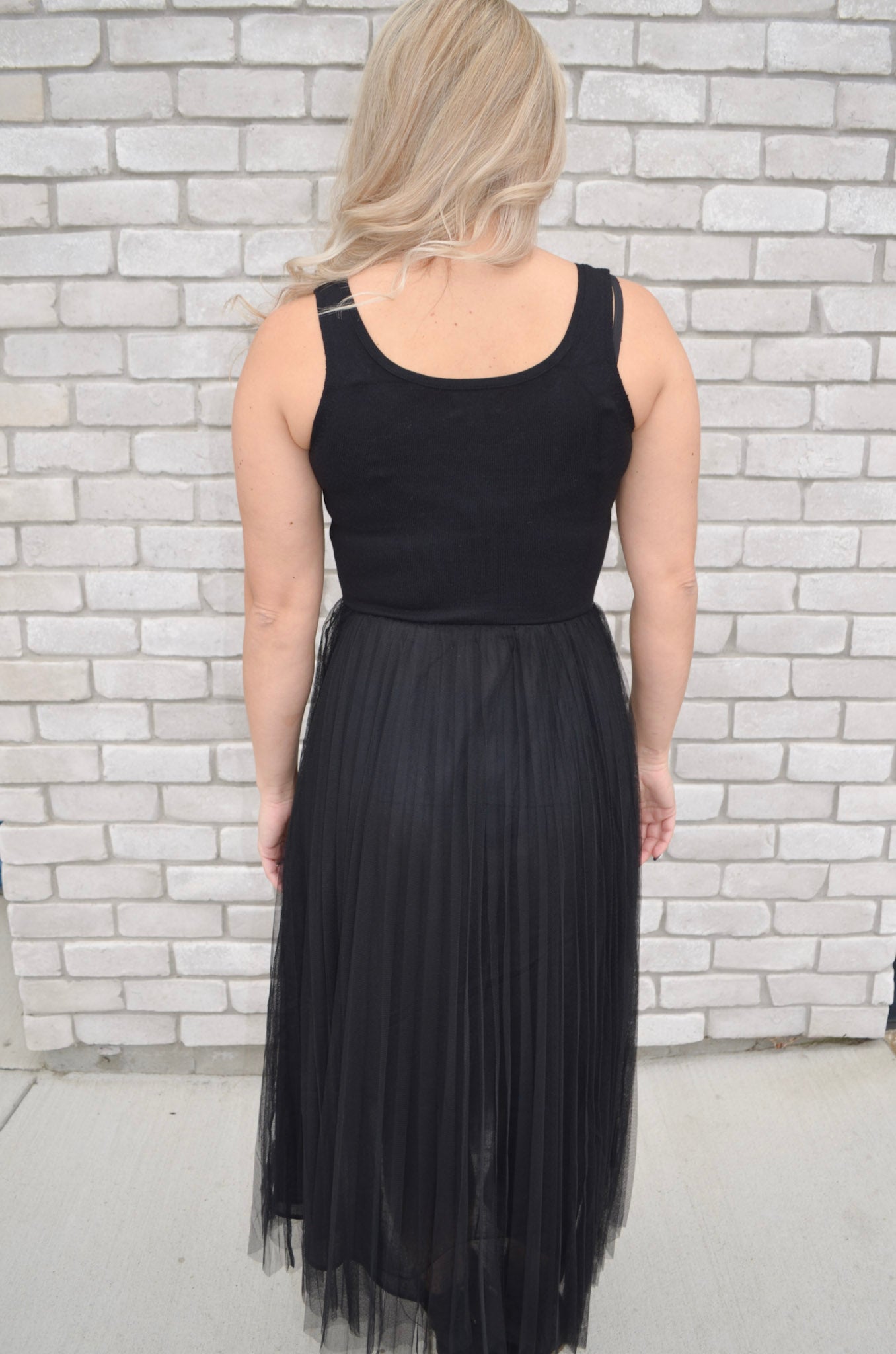 Elan Maxi Tulle Tank Dress