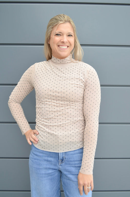 The Radiance Rhinestone Mock Neck
