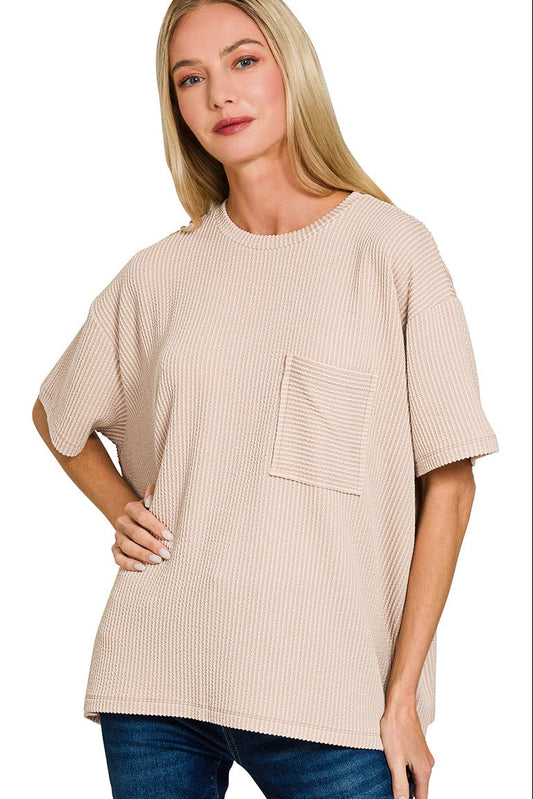 Coffee Run Ribbed Tee (Multiple Colors)