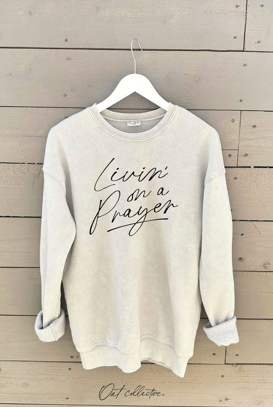 Livin' On A Prayer Mineral Graphic Sweatshirt