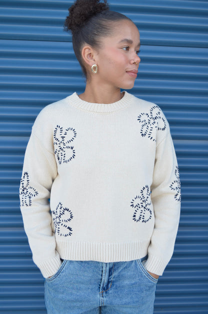 Petal Pop Embroidered Sweater
