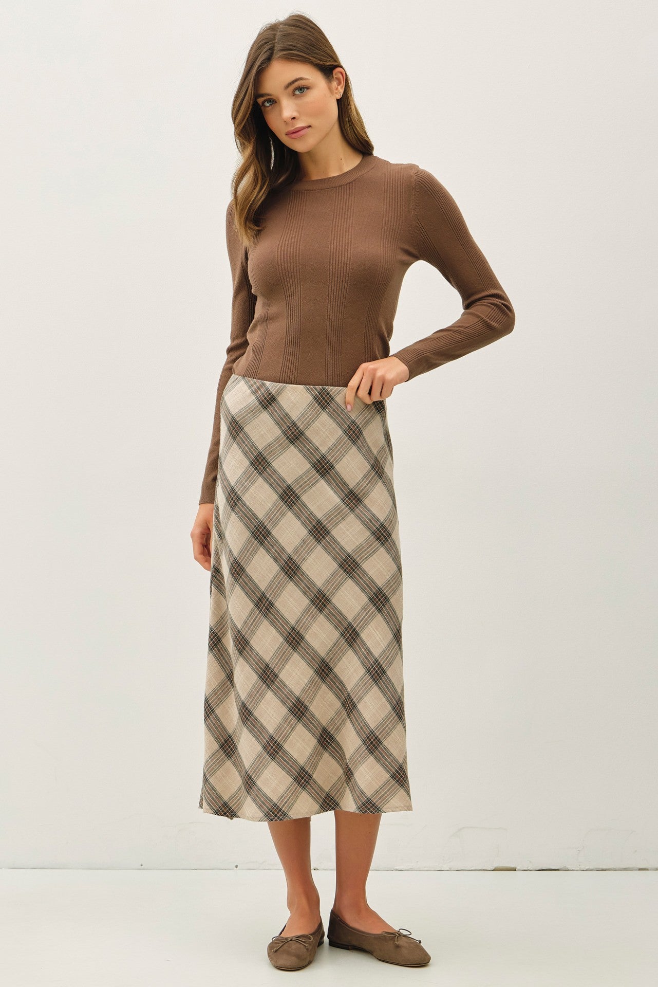 The Autumn Prep Plaid Midi Skirt