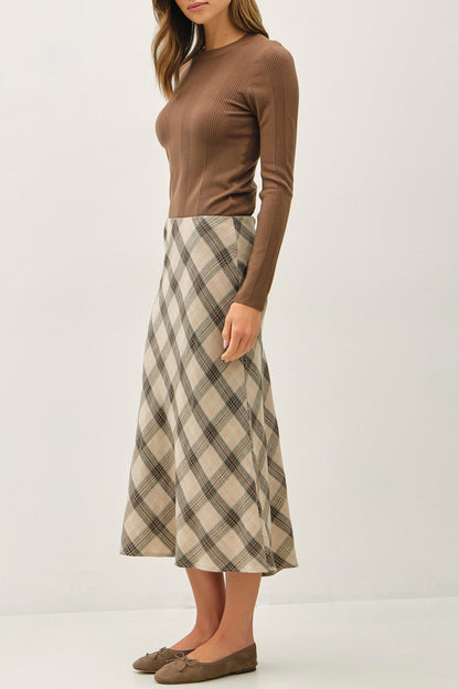 The Autumn Prep Plaid Midi Skirt