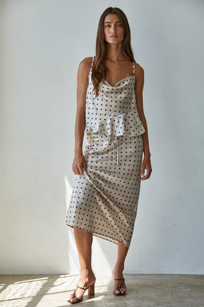Champagne Cherries Satin Skirt