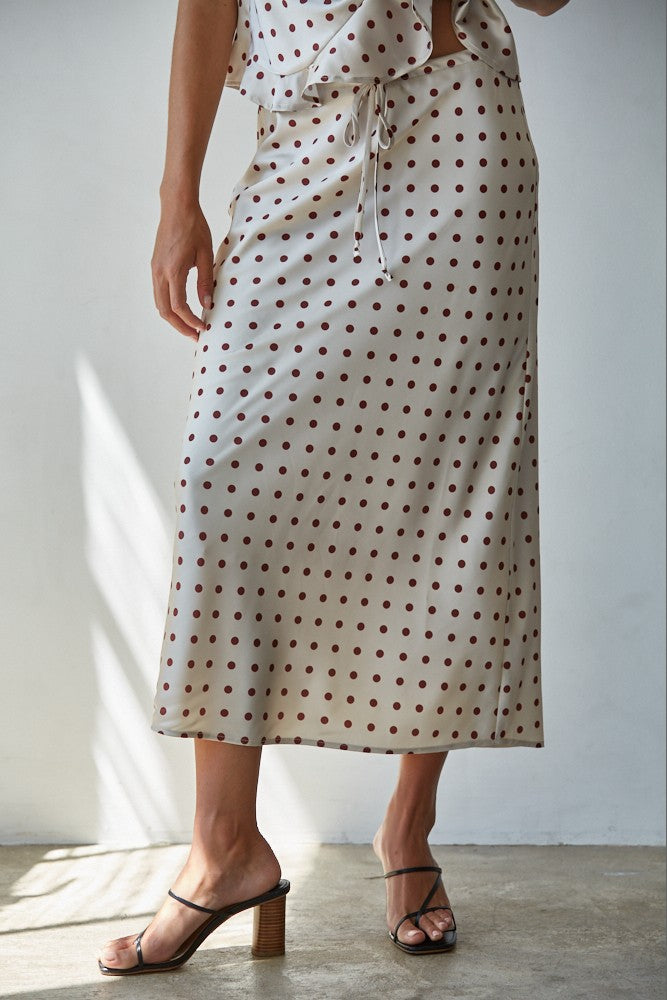 Champagne Cherries Satin Skirt