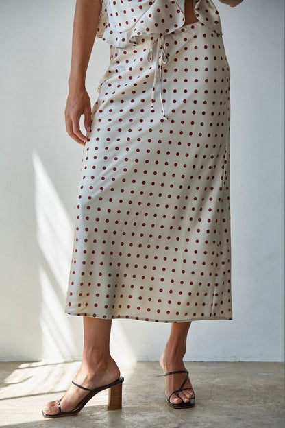 Champagne Cherries Satin Skirt