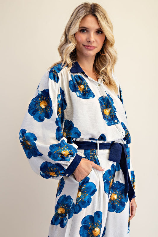 Bluebell Collared Long Sleeve Blouse