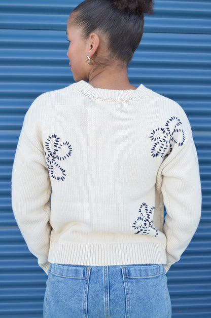 Petal Pop Embroidered Sweater