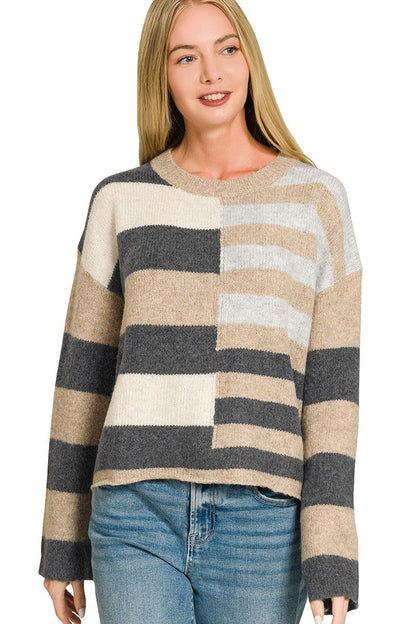 Harvest Hues Colorblock Sweater (Multiple Colors)
