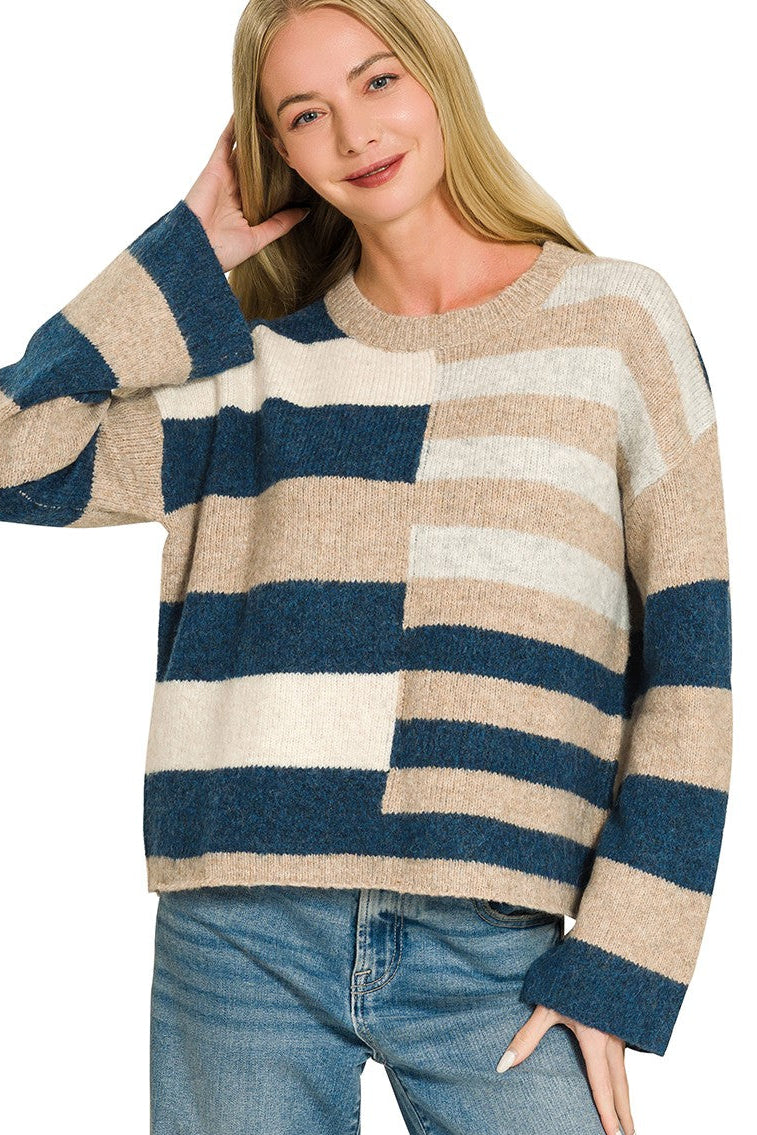 Harvest Hues Colorblock Sweater (Multiple Colors)