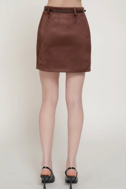 The Cocoa Suede Mini Skirt