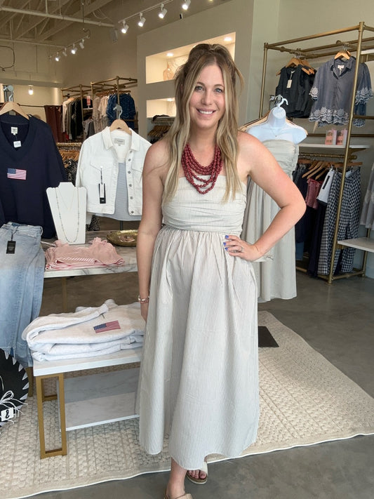 Cape Cod Striped Midi Dress