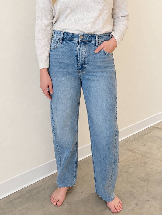 High Rise Barrel Jeans