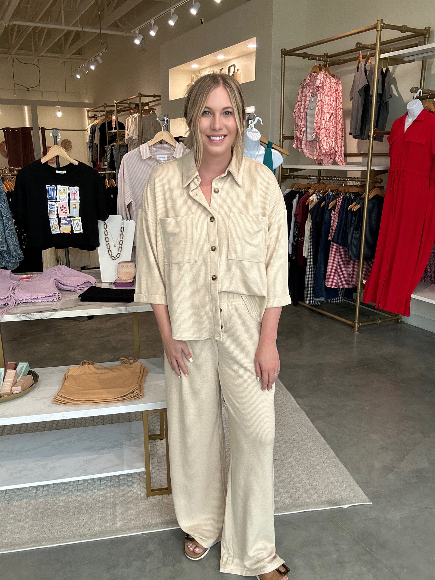 Sandstone Button-Up Top