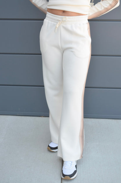 Ocean Drive | The Cloudwalk Neutral Stripe Wide Leg Pant
