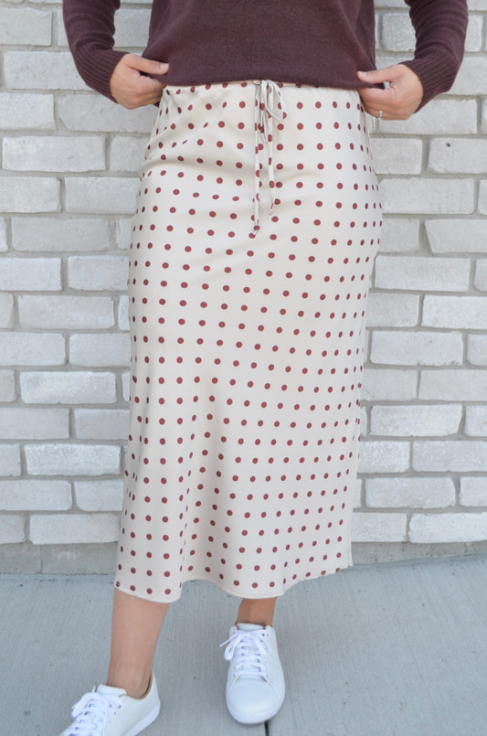 Champagne Cherries Satin Skirt