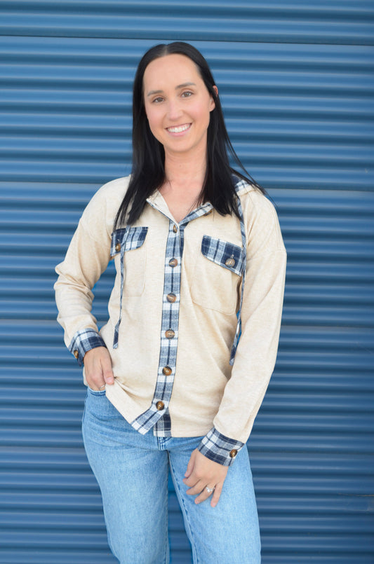 The Cozy Cabin Plaid Hoodie Shacket