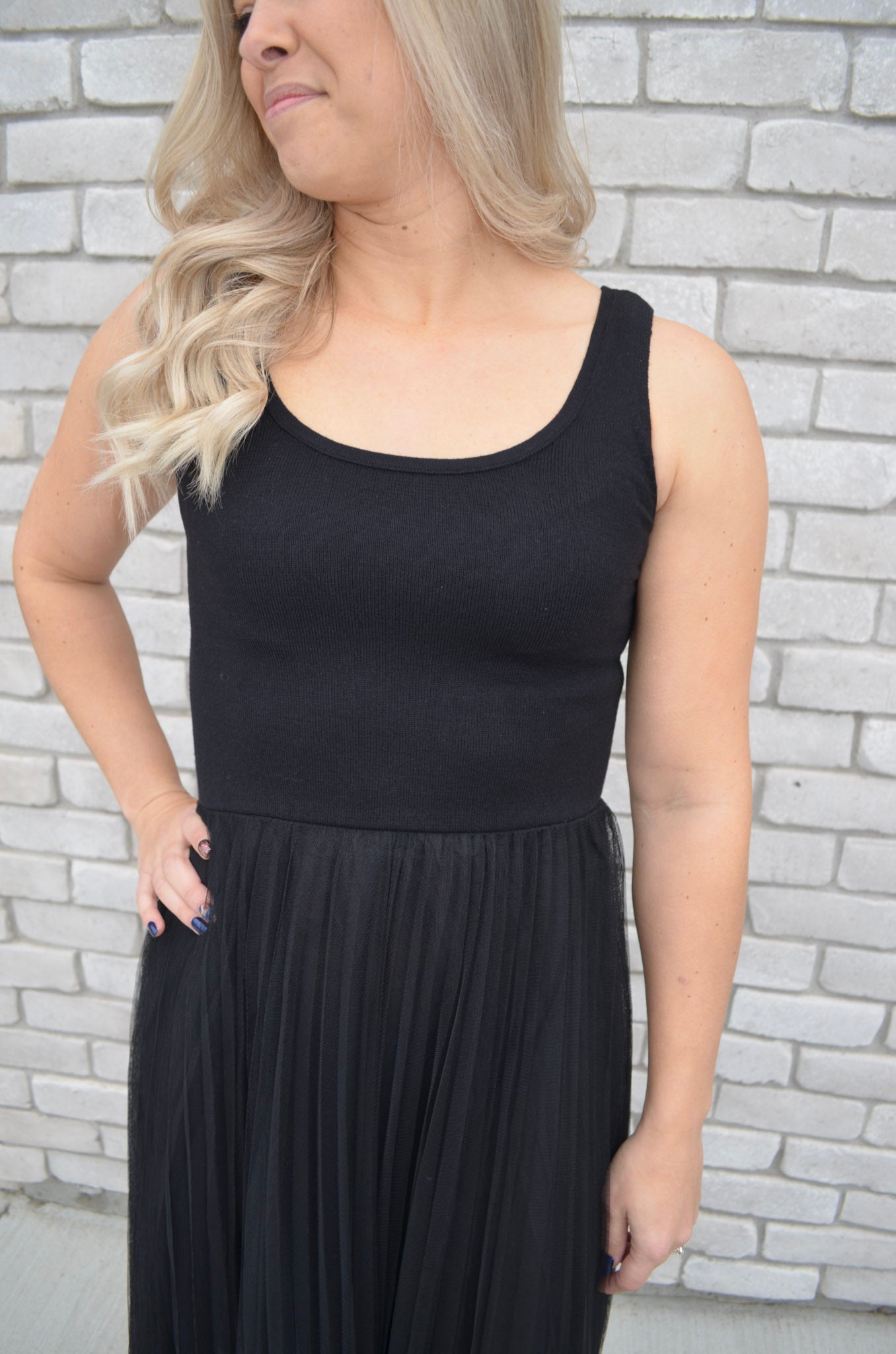 Elan Maxi Tulle Tank Dress