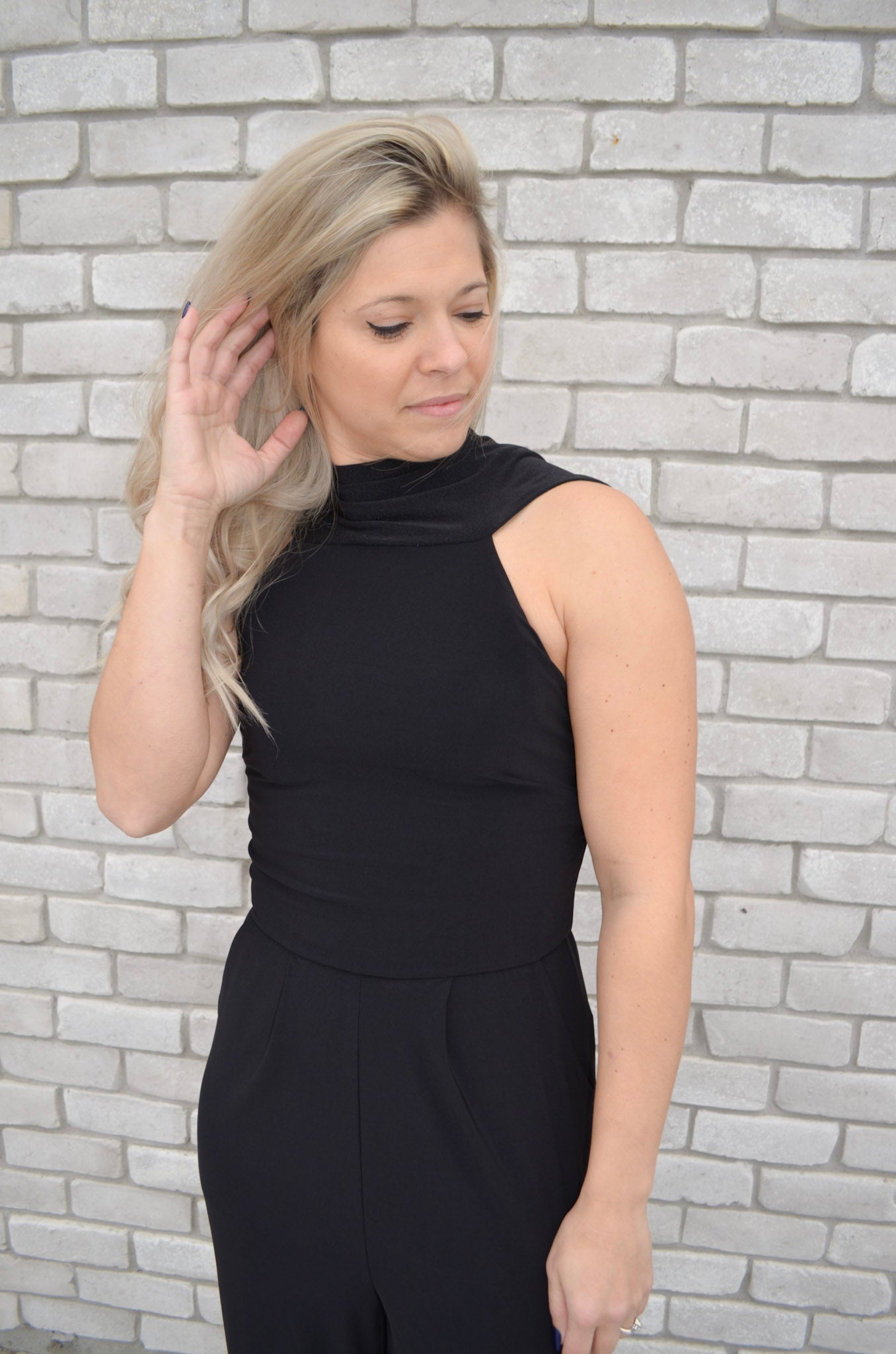 The Back Tie Affair Mock Neck Jumpsuit