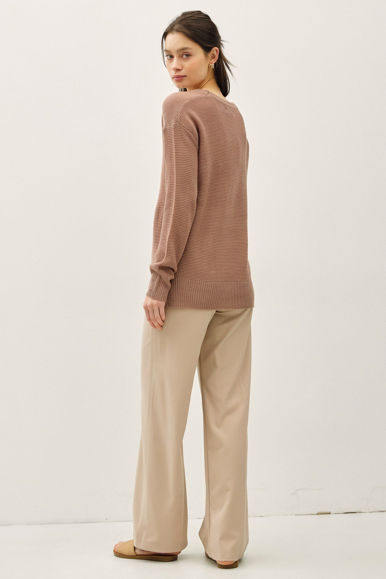 Everyday Boyfriend Fit Waffle Sweater