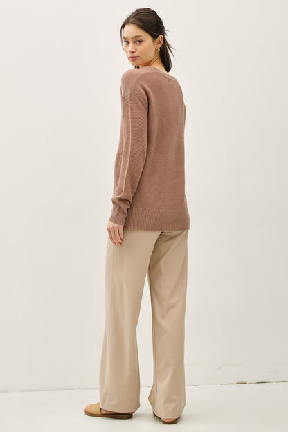 Everyday Boyfriend Fit Waffle Sweater