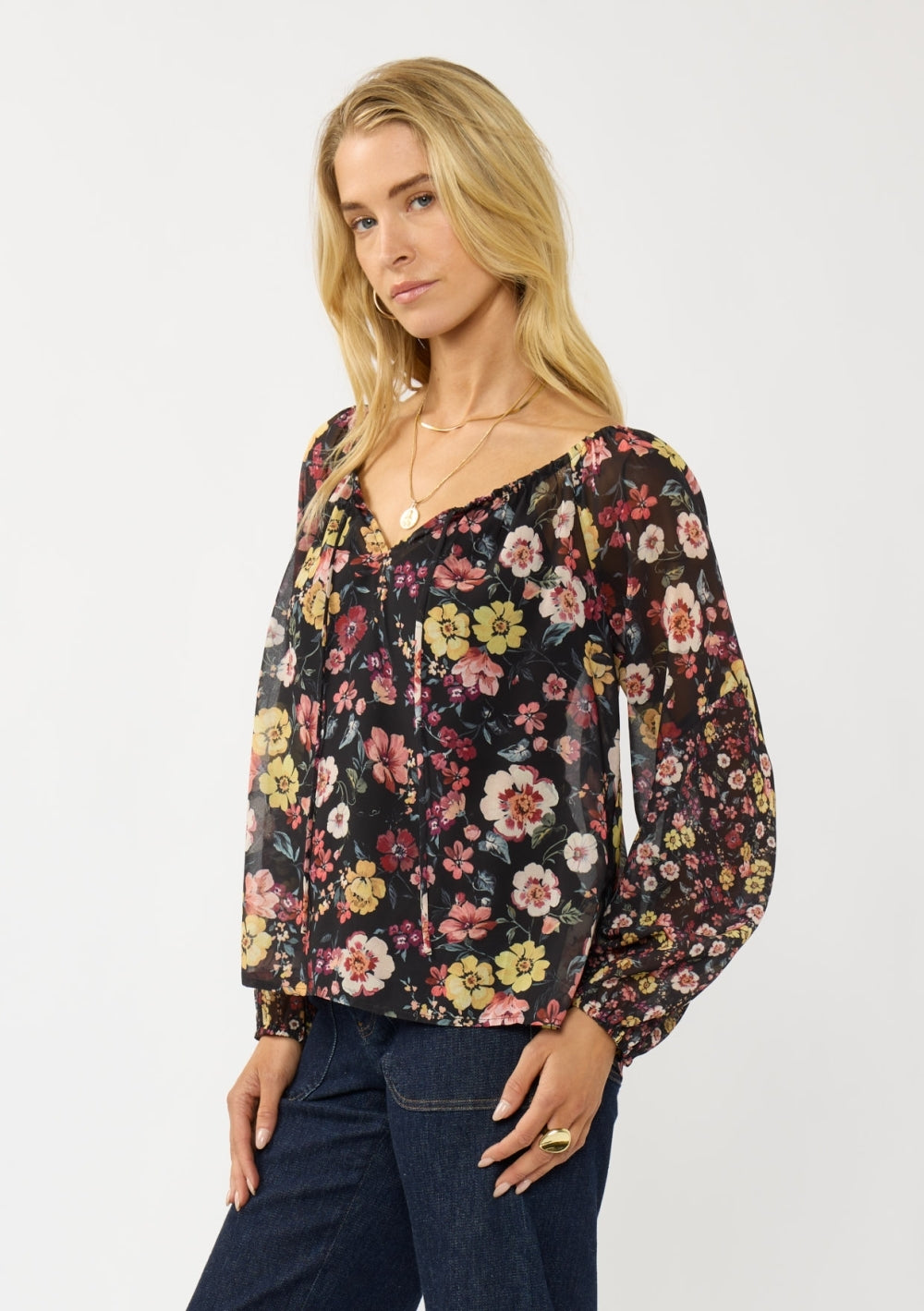 The Maple Blossom Tie Neck Blouse