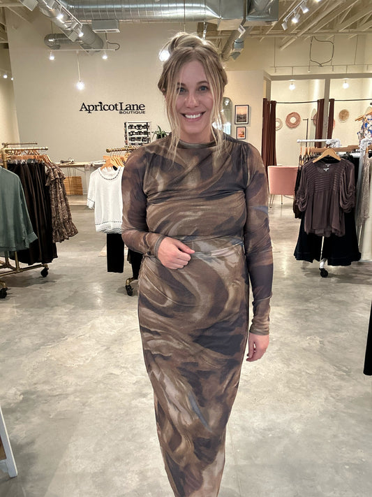 Mocha Muse Mesh Dress