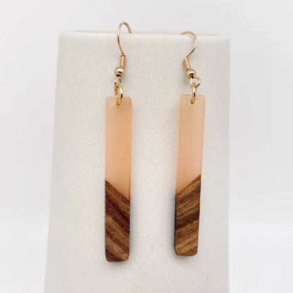 Wood & Resin Pendant Earrings